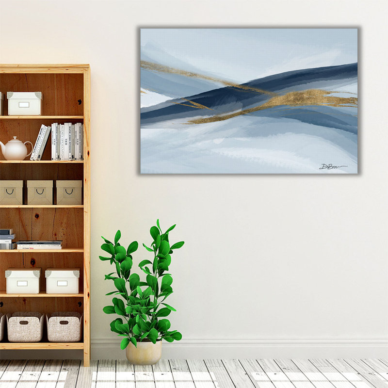 «Newness In Navy», reproduction d'art sur toile, H 12 po x l 18 po