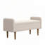 Banc de rangement en velours Teddy avec pieds en bois d'hévéa,