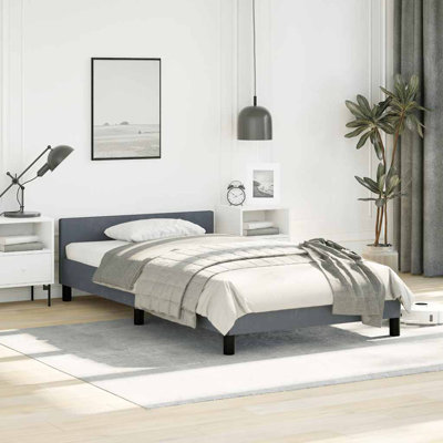 Maecie vidaXL Velvet Platform Bed Frame, No Box Spring Needed/No Mattress 