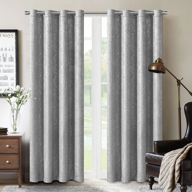 Terrene Blackout Curtain Pair, Dark Grey, 117 W x 4 D cm