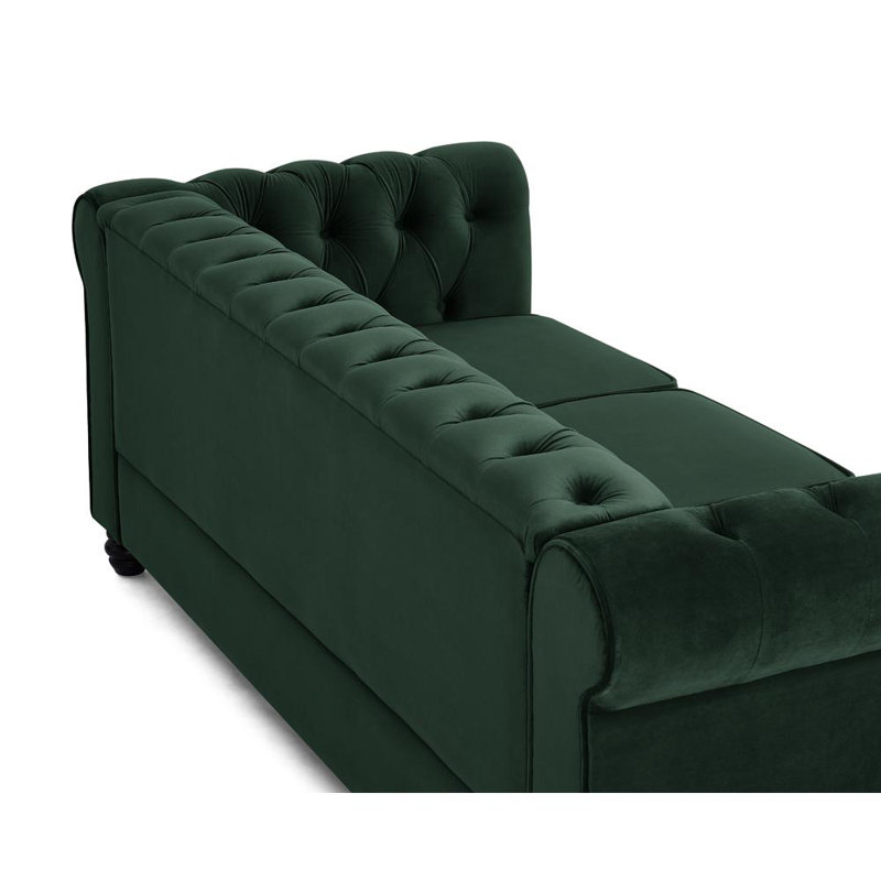 Chesterfield Velvet Sofa, 3, Green