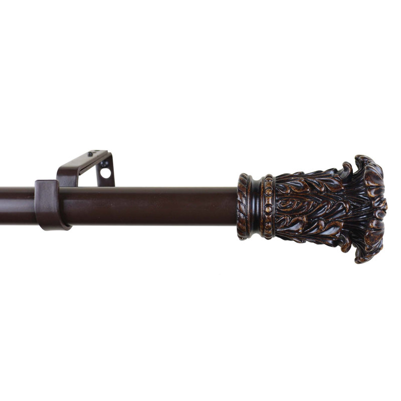 Tringle à rideaux simple ajustable Debolt, 84 po à L 120 po, Cottage