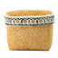 De 2 pots à fleurs rectangulaires en ciment à garniture géométrique brun pour décoration intérieure et extérieure, 12,1 lb avec