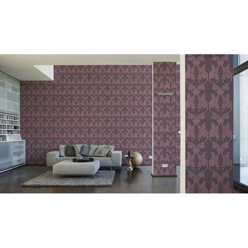 Tessuto 10.05m x 53cm Wallpaper, Purple and lilac