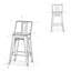 24 tabourets de comptoir en métal blanc vieilli 24 pouces de 2 - dossier incurvé confortable, repose-pieds, croisillon stable, pieds à chevilles 2, blanc, siège, pour la cuisine