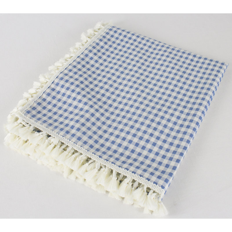 Nappe carrée en mélange de coton, Bleu, 55 po x 55 po