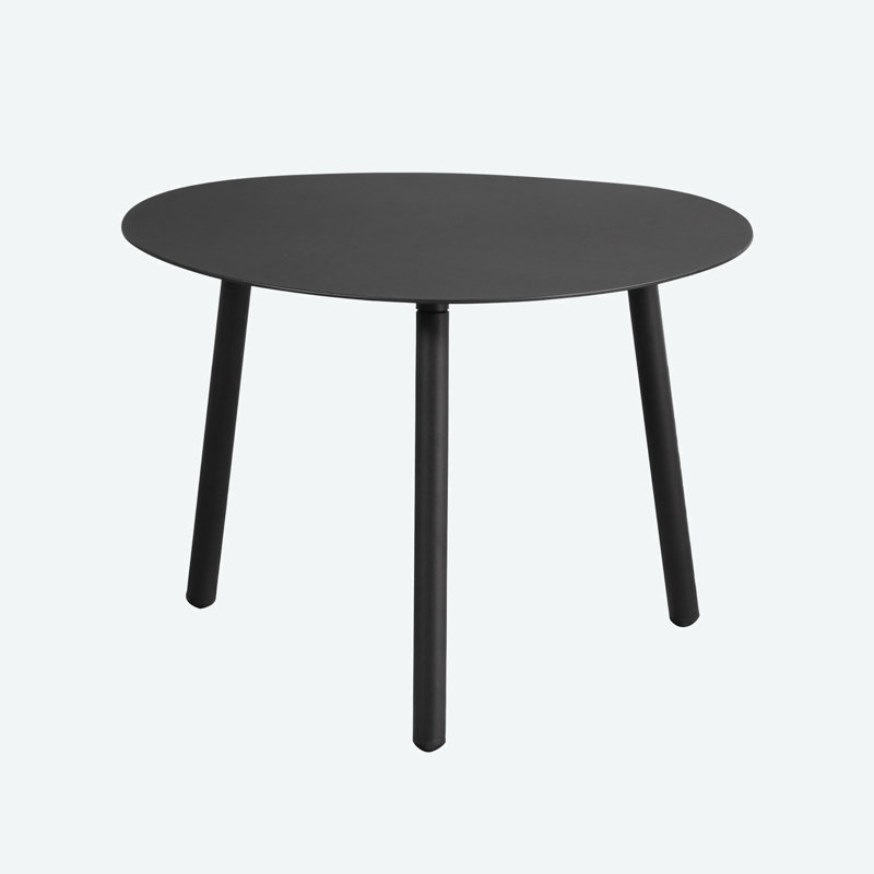Wood Pebble Shaped Low coffee table, 15.7" H x 21.7" W x  17.7" D, Black