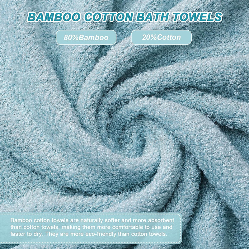 Dylynn Cotton Blend Bath Towel, Blue