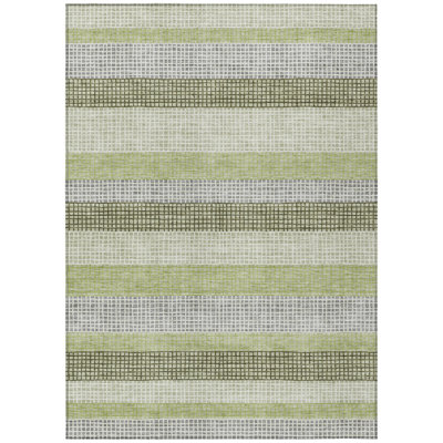 Machine Washable Indoor/Outdoor Xhevrie Aloe Rug