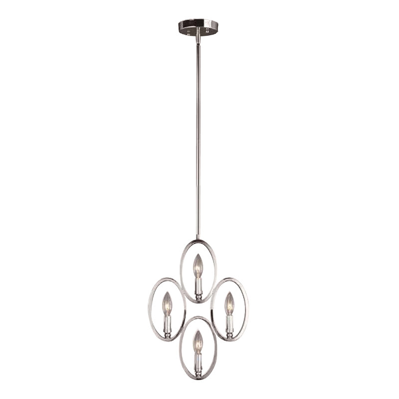 Luminaire suspendu 4 lumières 4 lumières, Chrome