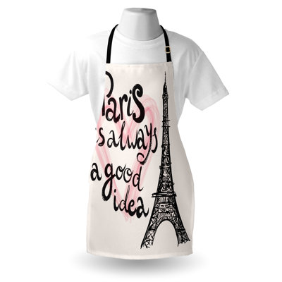 Tablier East Urban Home Tour Eiffel unisexe Europe Dream Tour adulte taille crème rose noir