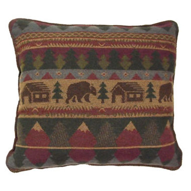 Housse de coussin décorative pour lit rustique Wooded River, Européen