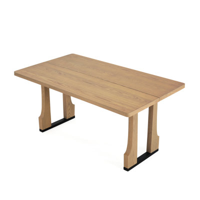 Table de salle à manger rectangulaire Ash de 63 po, sièges compacts de 4 à 6 places, installation simple, style d'appartements pour un siège facile à nettoyer, charme et cuisine