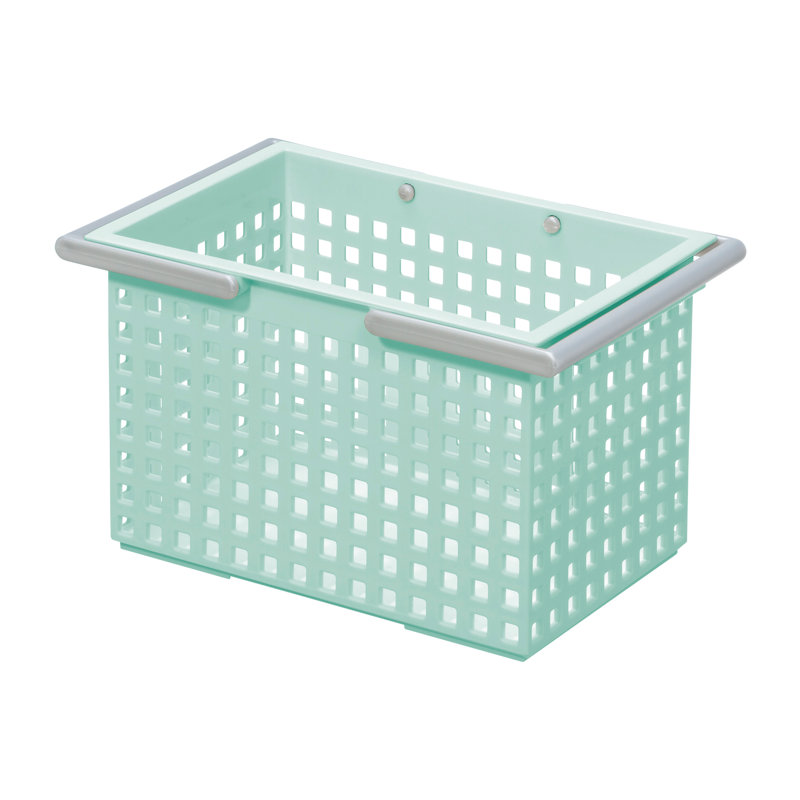 Like-it Plastic Storage Basket Gray Midium Stacking Tote Basket for Craft and Bathroom Set of 2, 6.14" H x 10.55" W x 6.69" D