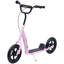 Trottinette à hauteur réglable pour enfants, structure en acier, roues de 12 pouces, finition rose, 5 à 12 ans