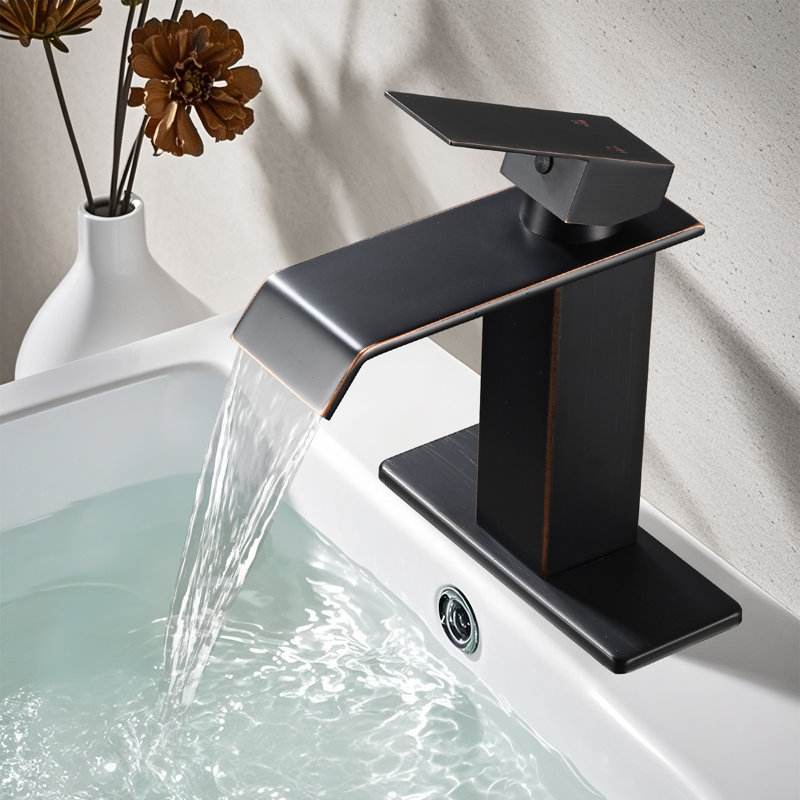 Robinet de salle de bain monocorps et monocommande avec bonde, Nickel brossé
