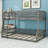Full XL Over Queen Wood Bunk Bed With Guardrails, Detachable Design-1260808290
