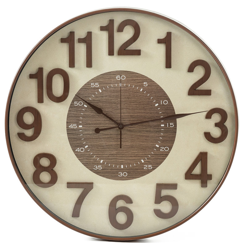 Analog Wall Clock, Brown