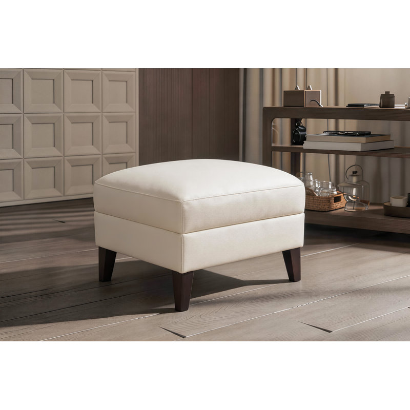 Auraluxe 100% Genuine Leather Ottoman