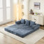 Lit convertible pliant en bleu, polyvalent pour se prélasser et dormir, tissu chenille doux, espace de rangement, rembourrage rapide après avoir déballé le matelas pour dormir, rembourrage, oreillers inclus-1726356079