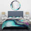 Ensemble de housse de couette en microfibre / polyester bleu mauve abstrait Geode III-1478978496
