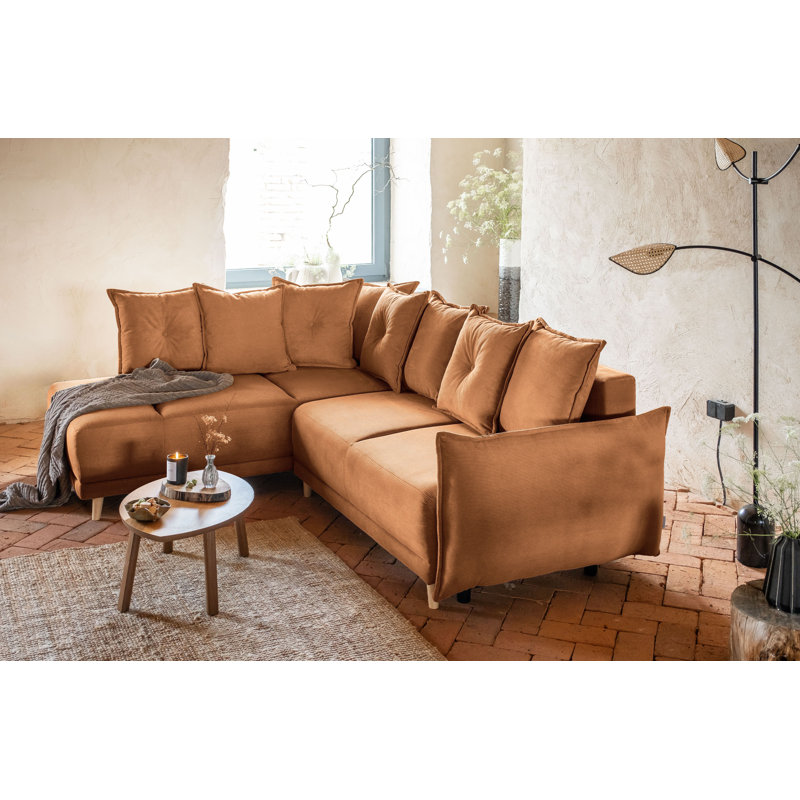 Lazy Lukka 6 Seater Sofa Bed, Left Hand Facing, Orange