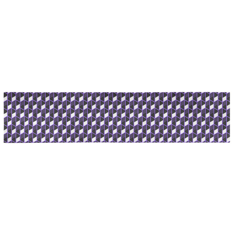 Chemin de table géométrique Avicia, 90 po x 16 po, Mauve, Polyester