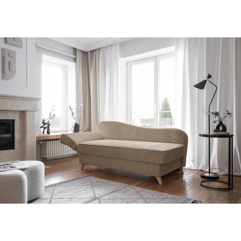 Chic Charlotte Storage Chaise Longue, Left facing, Taupe