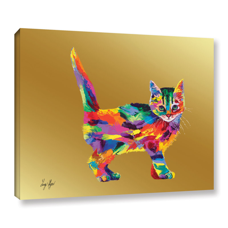 Chaton - reproduction d'art sur toile, H 36 po x l 48 po x P 2 po, Toile tendue