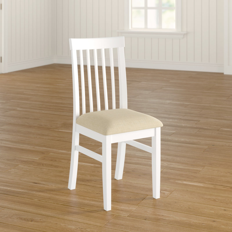 Bayou 45cm H Upholstered Slat Back Side Chair, White