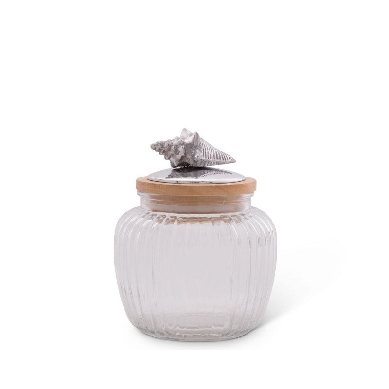 Sea And Shore Glass Jar, 7" H x 5.5" W x 5.5" D