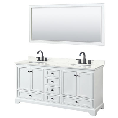 Deborah Double Bathroom Vanity with Quartz Top