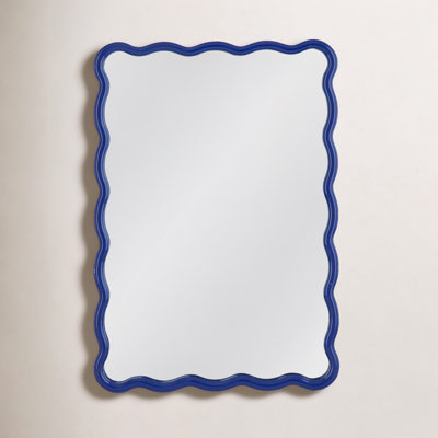 Allurine Wavy Solid Wood Accent Mirror