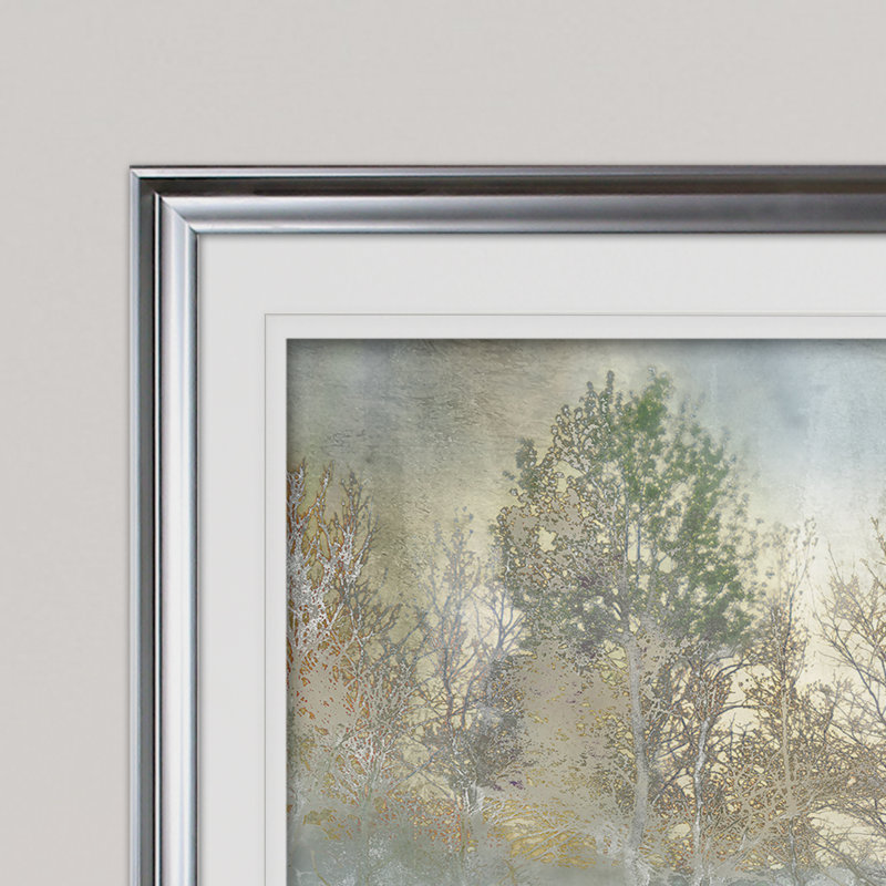 « river reflection », reproduction de peinture à l’acrylique encadrée, Argent, H 30 po x l 40 po x P 1,5 po