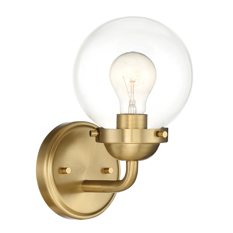 Wason Steel Armed Sconce, Brushed Gold