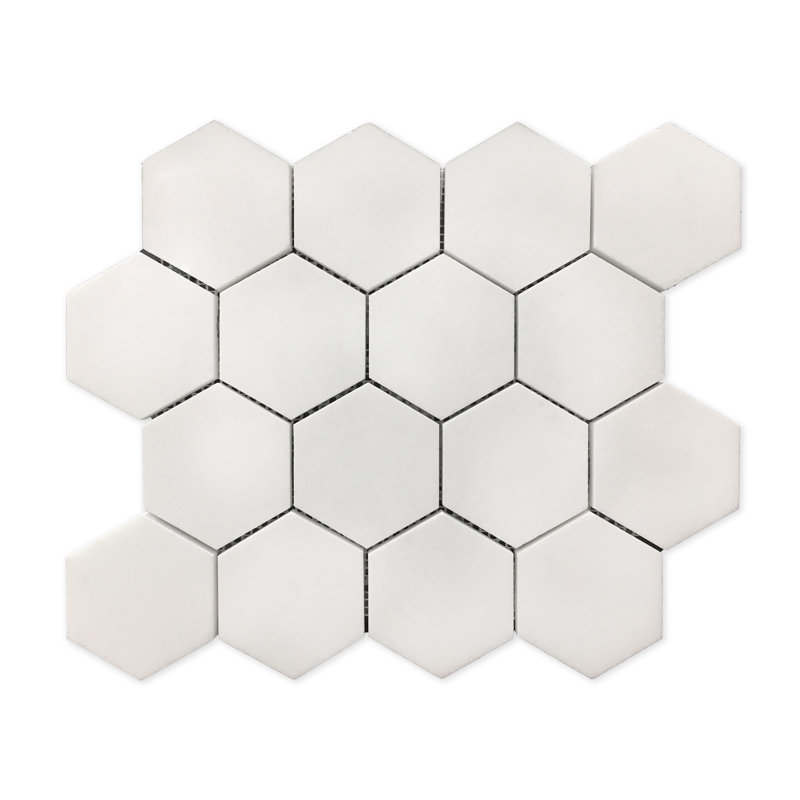12" x 12" Marble Honeycomb Mosaic Wall & Floor Tile, White