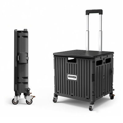 Chariot à roulettes pliable Viviendo 65L, noir