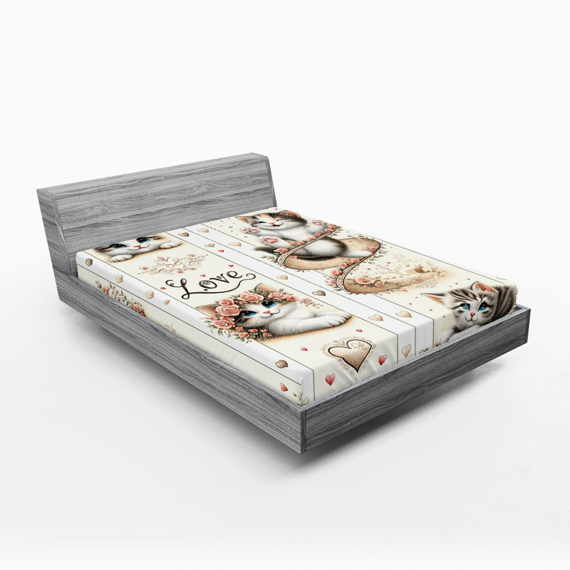 Microfiber Floral Fitted Sheet, Full