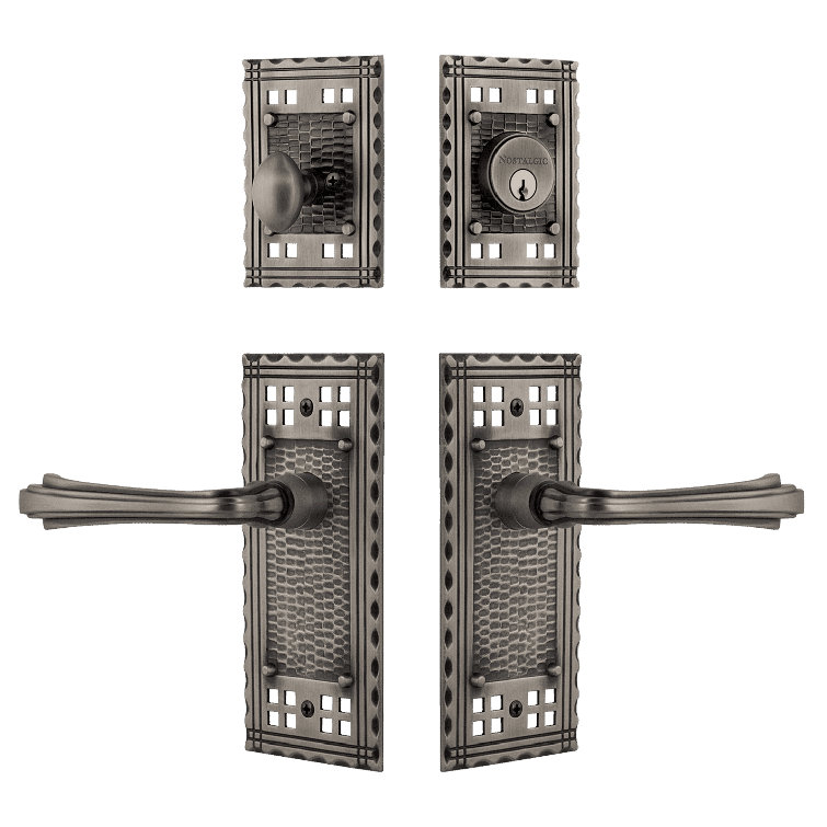 Nostalgic Warehouse Craftsman Entry Set with Fleur Lever