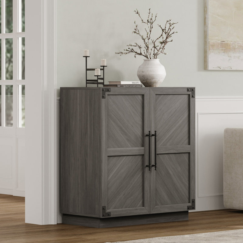 Buffet de 30,7 po de largeur avec tablette réglable, Gris cendre