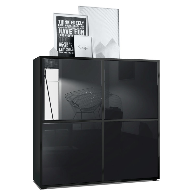 Mccafferty 104cm Sideboard, Black Matt/Black High Gloss