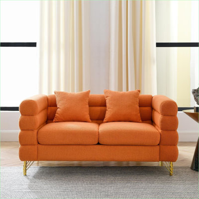 Canapés modulaires | Canapé-lit 2 places 60 po 60 po Orange | Tissu