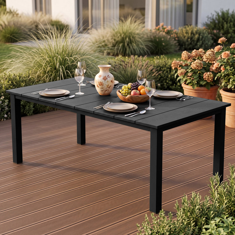 Table de salle à manger de patio, Noir