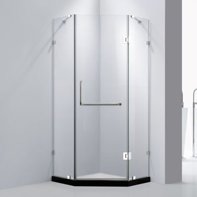 Dreamwerks 36 In. W X 79 In. H Frameless Neo-Angle Sliding Shower Door with Handle -  BT6318SRF