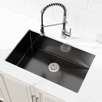 30" X 19" Black Stainless Steel Workstation Sink - Undermount Single Bowl With Stable Construction 304 Kitchen Properties