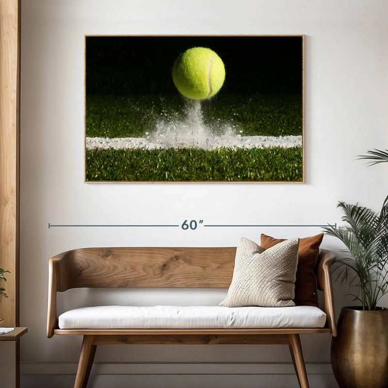 Match Match Tennis, Cadre flottant en bois naturel, 46 po x 31 po
