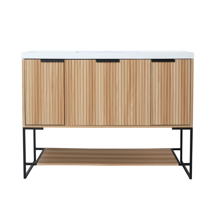 Meuble-lavabo autoportant 47,2 po Chaidez, Brun