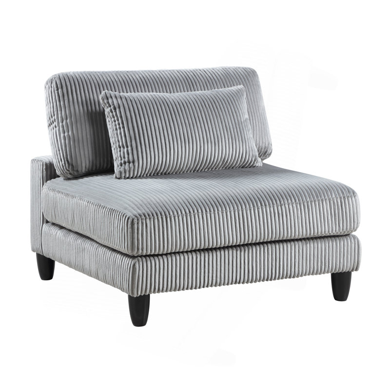 Ensemble modulaire 6 pièces 6 pièces Modular Velours côtelé gris 3X Fauteuils