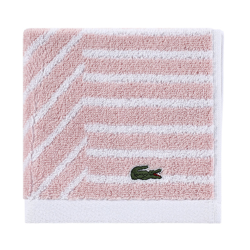 Lacoste Guethary Geometric Jacquard 100% Cotton Washcloth, Light Pink, 1  Piece Washcloth