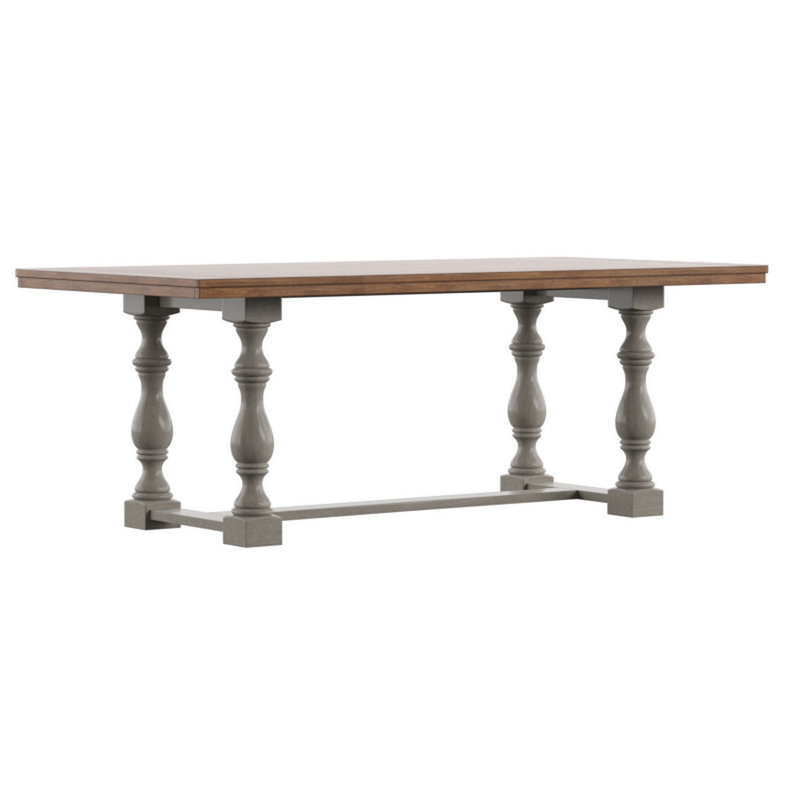 Marcotte Solid Wood Dining Table, Antique Gray
